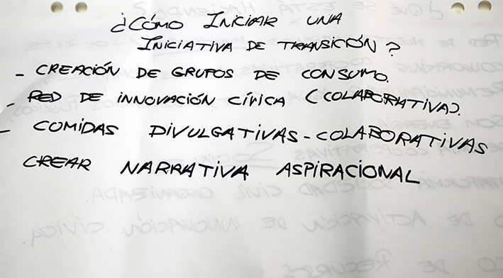 Lluvia de ideas sobre el proceso de Transición