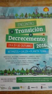 Cartel del encuentro de Transición y Decrecimiento de 2016 (Galicia)