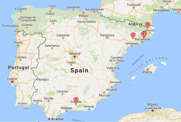 Ciudades en Transición visitadas: 1. Granada 2. Santa Coloma de Queralt 3. Cardedeu 4. Granollers 5. Argelaguer